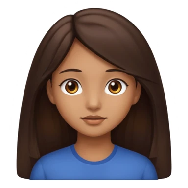 Girl with light brown skin and long dark brown hair sticker