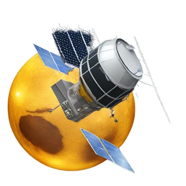 A satellite with three solar panels sticker