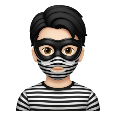 burglar with mask and black white stripe clothes sticker
