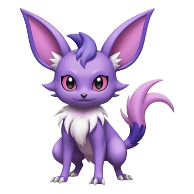Shiny Cute Noibat-Noivern-Espeon-Silvally-Fakémon-hybrid-creature (full body)  sticker
