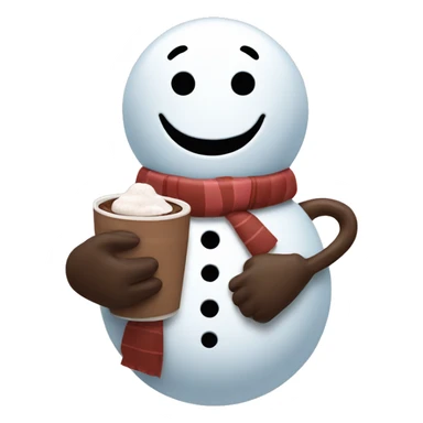 Snow man with hot chocolate  sticker
