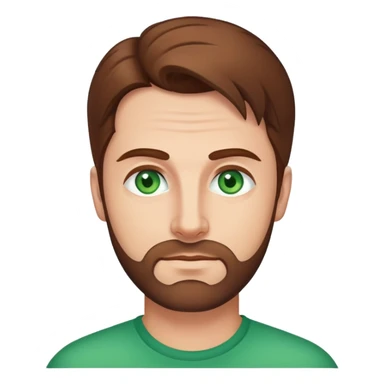 40 years old Man with brown hair combed upwards. With green eyes sticker