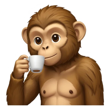 side profile monkey sipping coffee  sticker