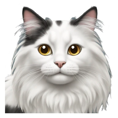 black-and-white cat domestic long-haired sticker