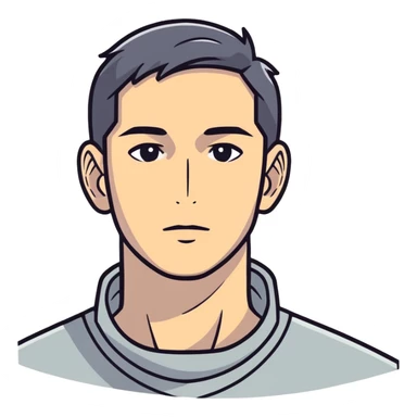 black haired male portrait sticker