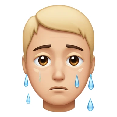 sad face with tears streaming down sticker