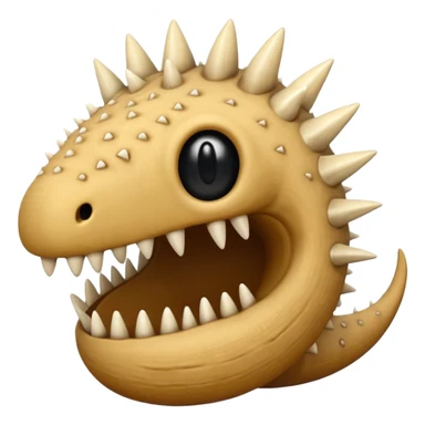 Sand worm from dune make the mouth a hole with long spiky teeth NO EYES and a body sticker