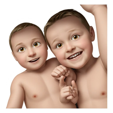 boys smiling at viewer sticker