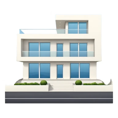 white 3 floor modern luxurious villa sticker