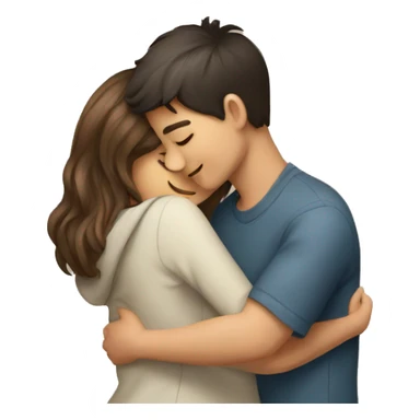 Smart boy hugging beautiful girl sticker