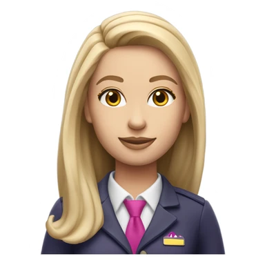 A wizz air flight attendant with long straight blonde hair sticker