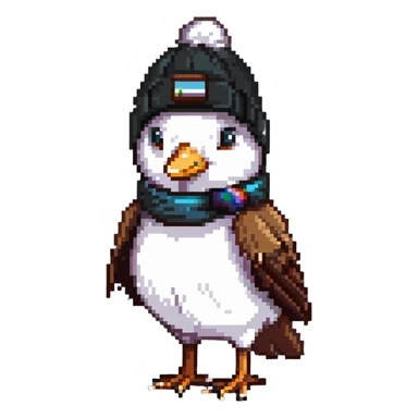 Nightingale bird with ski cap sticker