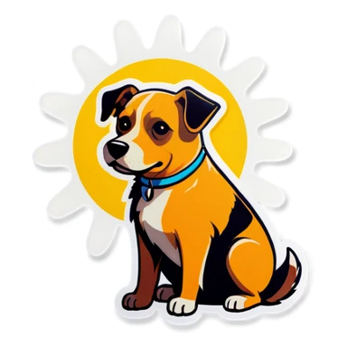 Dog on a sunny day sticker