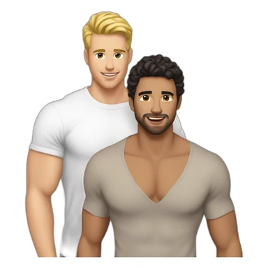 Sexy-fit-Latino-male-and-caucasian-male-interracial-kissing sticker