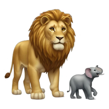 Lion sur un éléphant sticker