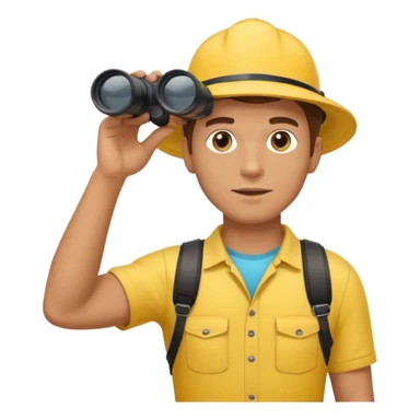 Male lifeguard – yellow shirt, binoculars in hand, scanning the sea sticker