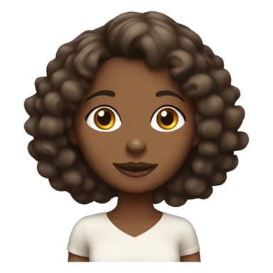 brunette black girl with a cream cockapoo sticker