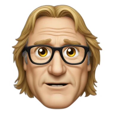 Gérard Depardieu with glasses sticker