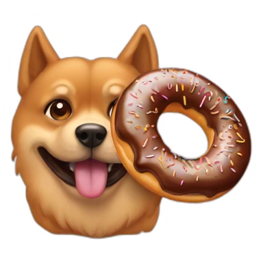 Un chien qui mange un donut sticker