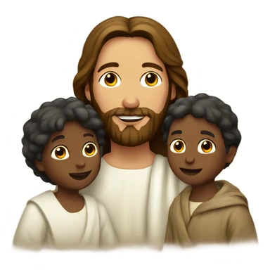 Jesus with children sticker