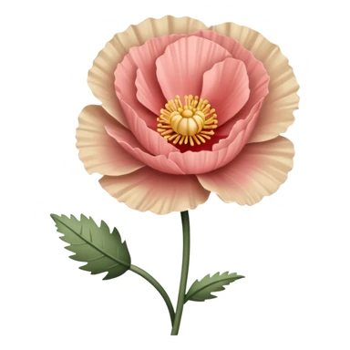 Carnation poppy beige light rose sticker