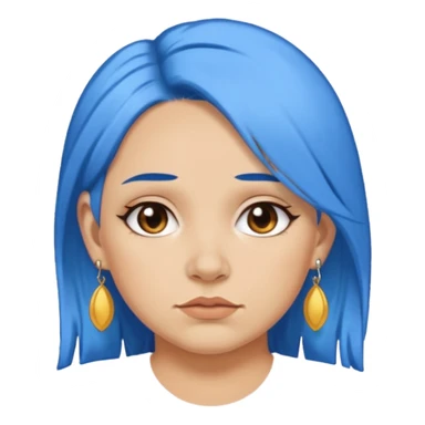 venice gondolier woman fat earring wearing blue hair face sticker