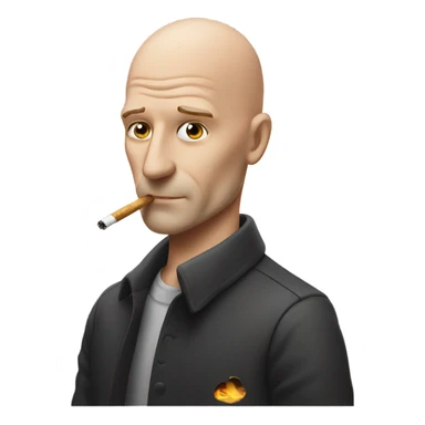 Bald white guy smoking  sticker