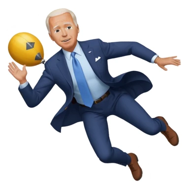 joe biden falling out a plane on the ground sticker