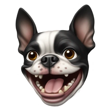 Laughing Boston terrier sticker