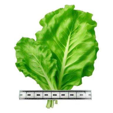 lettuce leaf next to film reel sticker