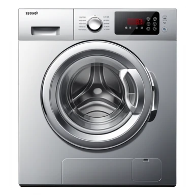 modern washing machine with digital display sticker