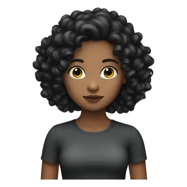 girl with dark curl  sticker