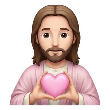 jesus holding light pink heart sticker