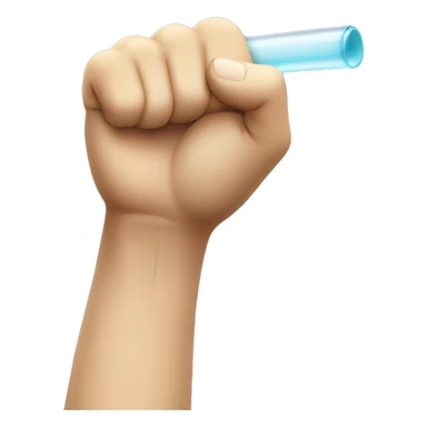 horizontal hand in a fist like pose that seems like it is holding a transparent tube but the tube is not seen sticker