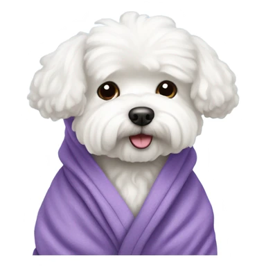 Maltese bichon in a bathrobe sticker