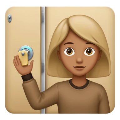 Someone locking a door sticker