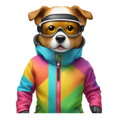 Dog skiing down mountain  sticker