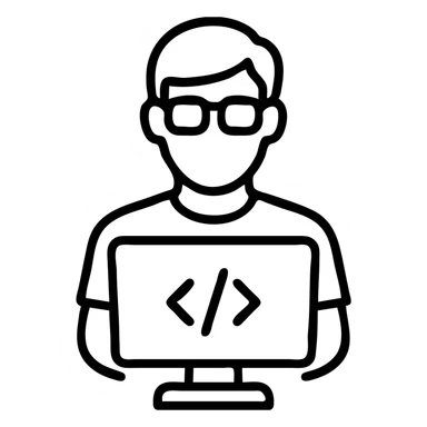 coder at a computer sticker