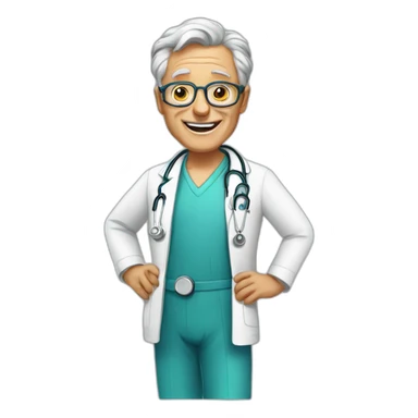 old happy doctor sticker