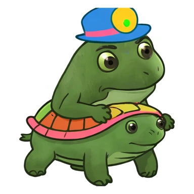 Sloth riding turtle sticker