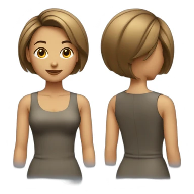 woman with bob haircut and sidecut sticker