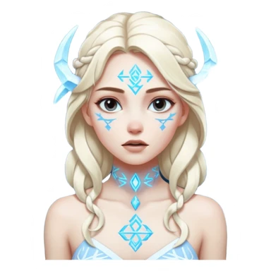 Woman frozen mid-spell, glowing runes around her body, charged silence sticker