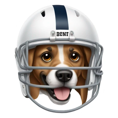 dog with a football helmet  sticker