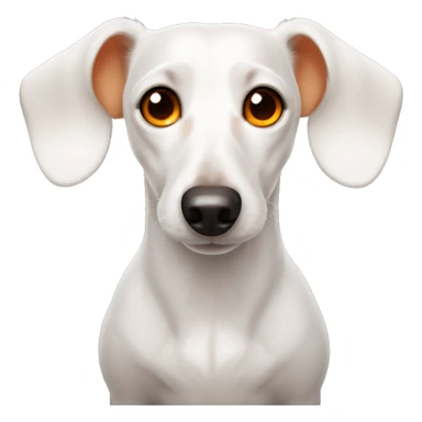 White dachshund with orange eyes and ears sticker