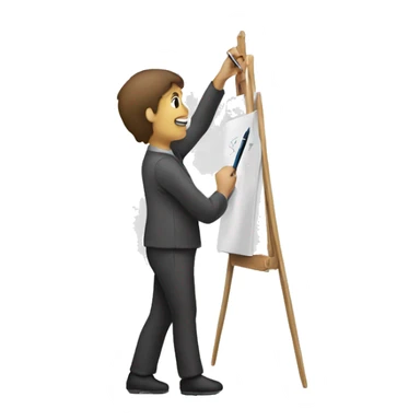 A person drawing on board sticker