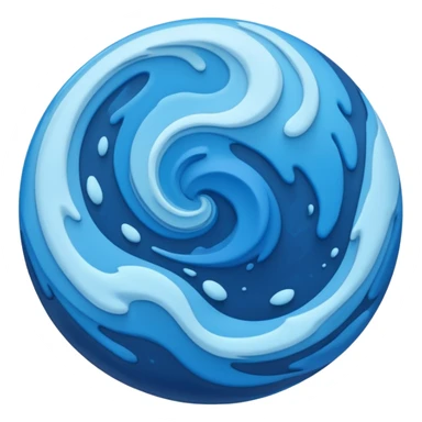 Can you make me an emoji of a blue planet? Without a face, an actual planet. I like messy irregular and not equal small swirls of different shades of blue but no clouds and no rings on the planet  sticker