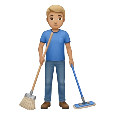Guy mopping sticker