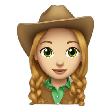 Lightbrown-hair-green-eyes-cowgirl sticker