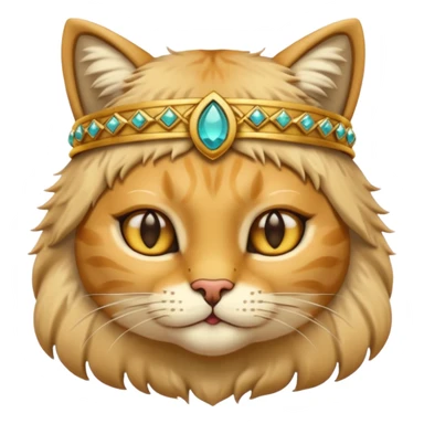 ancient cat with gold jewerly on head sticker