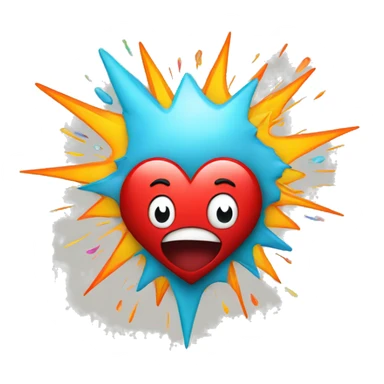 Impressed with heart and explosion and différent Colors sticker